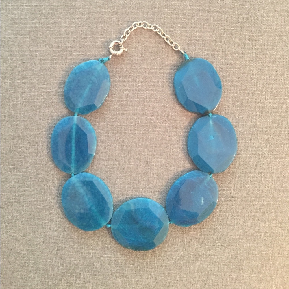 Beautiful blue stone statement necklace