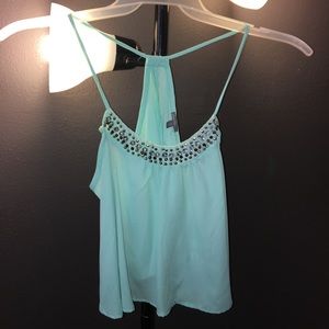 Jeweled silk racerback crop top