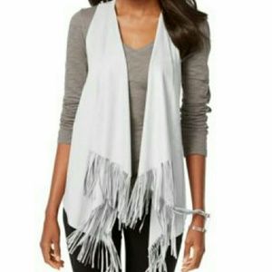 $5 SALE - INC Faux-Suede Fringed Vest