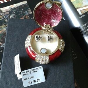 Diamond and Sterling Silver Earrings