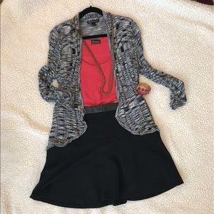 Hi lo INC Black and white cardigan shrug,