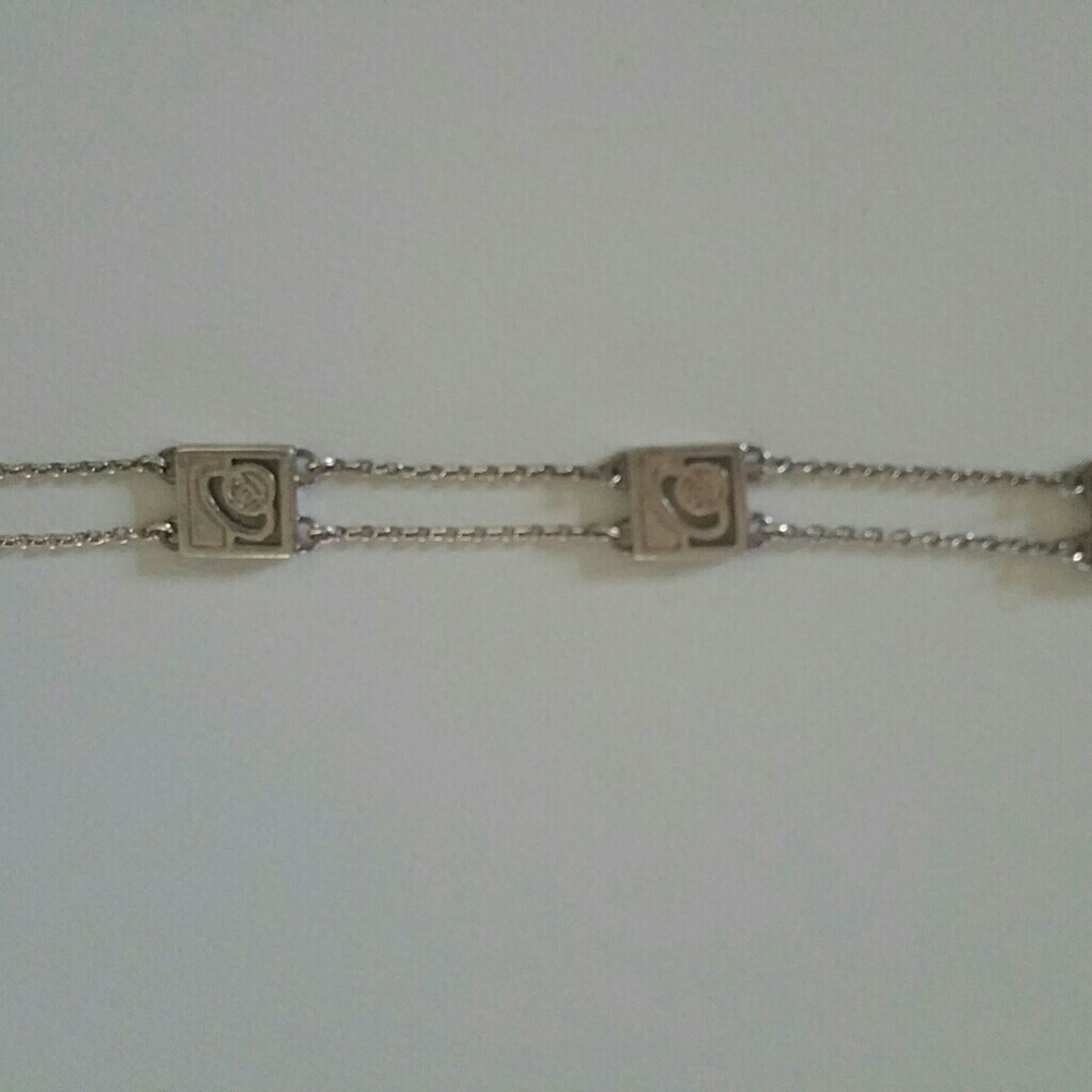 Saturn" Planet Sterling Silver & blue link Bracelet - Picture 3 of 3