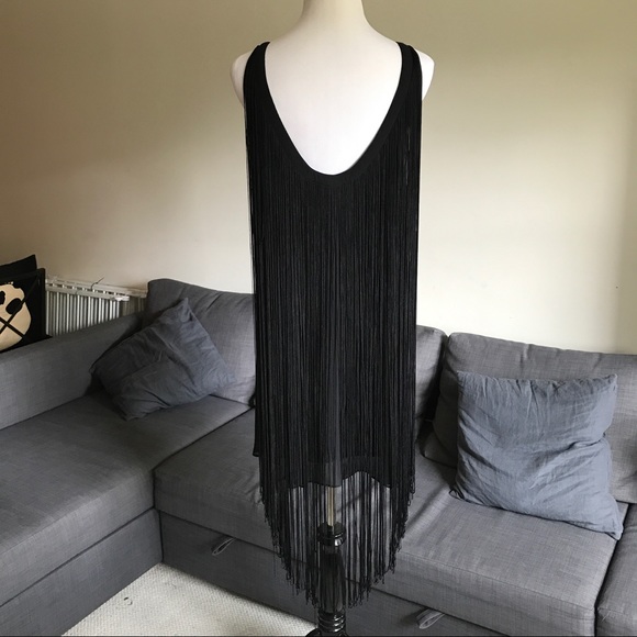 BCBGeneration Black Sleeveless Fringe Dress - Picture 5 of 8
