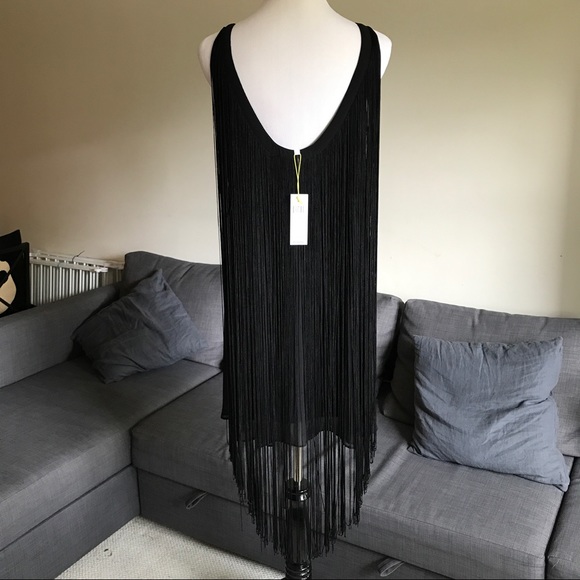 BCBGeneration Black Sleeveless Fringe Dress - Picture 6 of 8