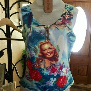 Vintage look UNIQUE Surf Angel top Boutique Style