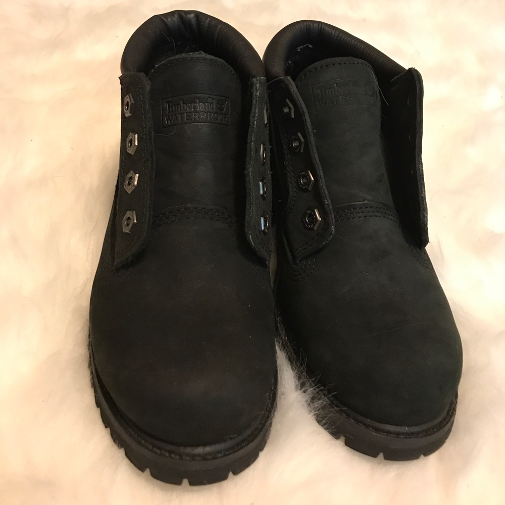 Black timberland boots suede waterproof