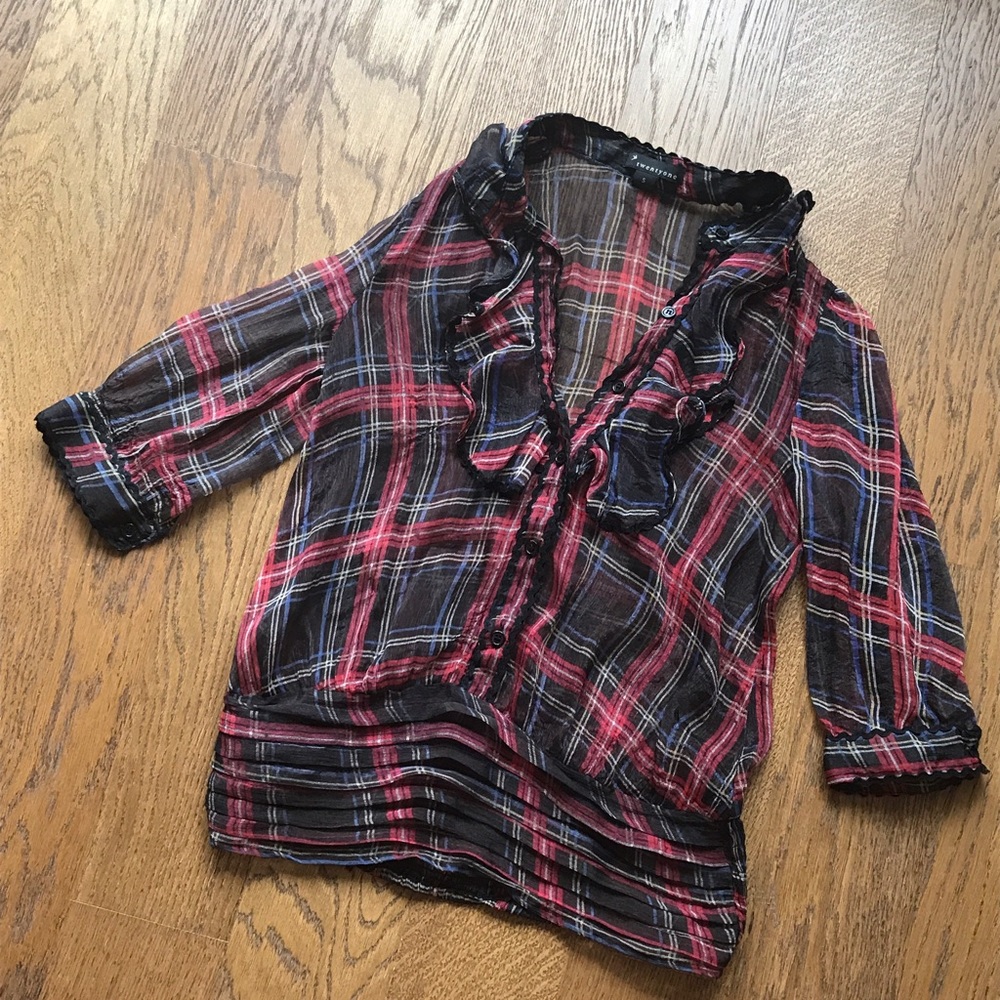 ❤️SALE Sheer plaid Blouse