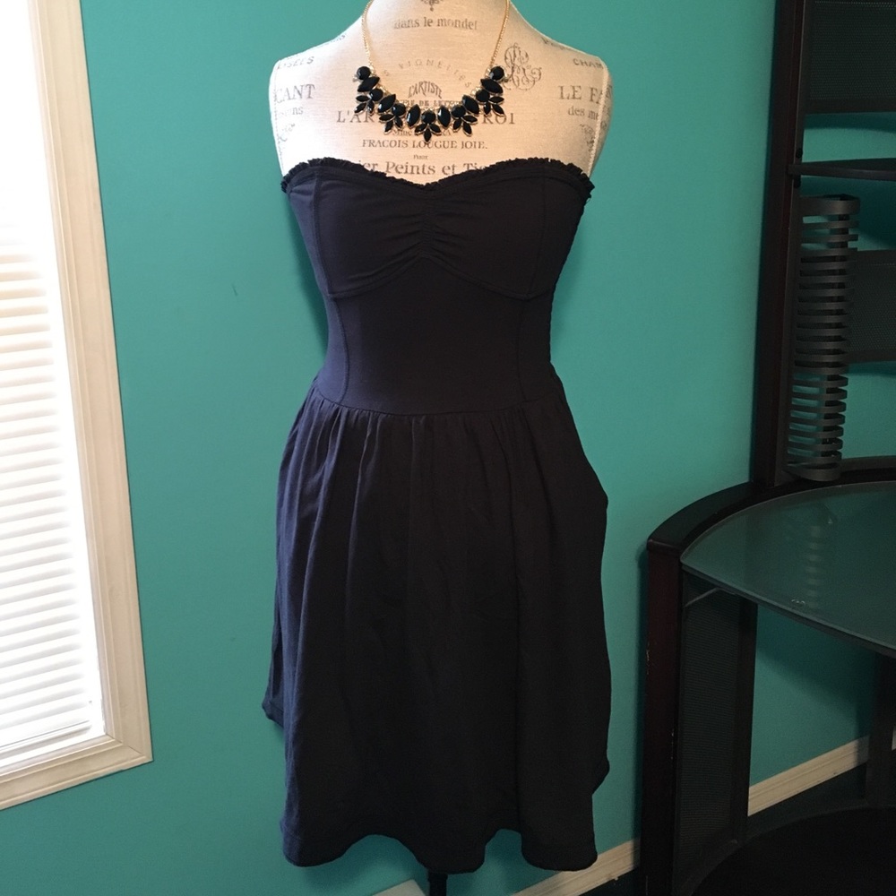 Strapless little black dress