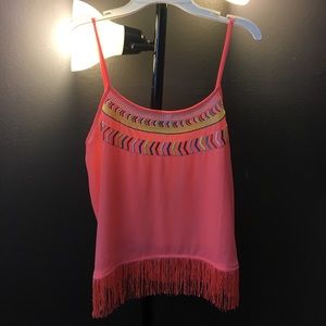 Aztec fringe tank top