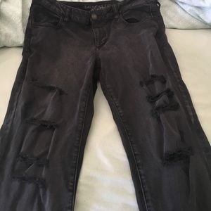 American Eagle Black Ripped Jeans