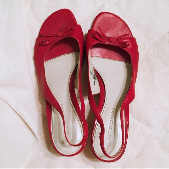 👠Merona® Red Peep Toe Slingback Mini Heel - Picture 3 of 8