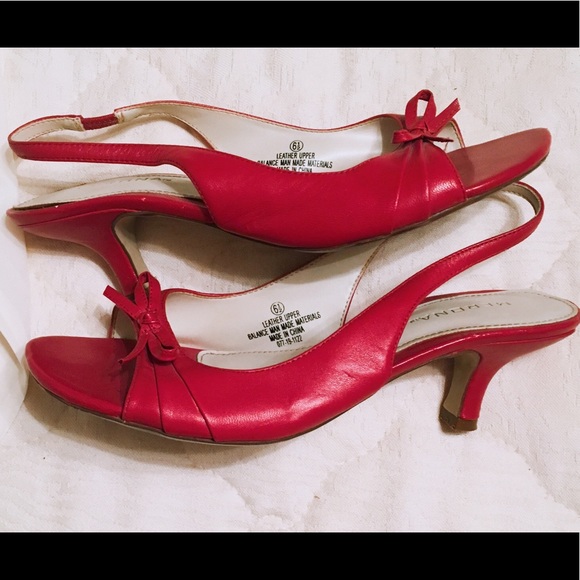 👠Merona® Red Peep Toe Slingback Mini Heel - Picture 6 of 8