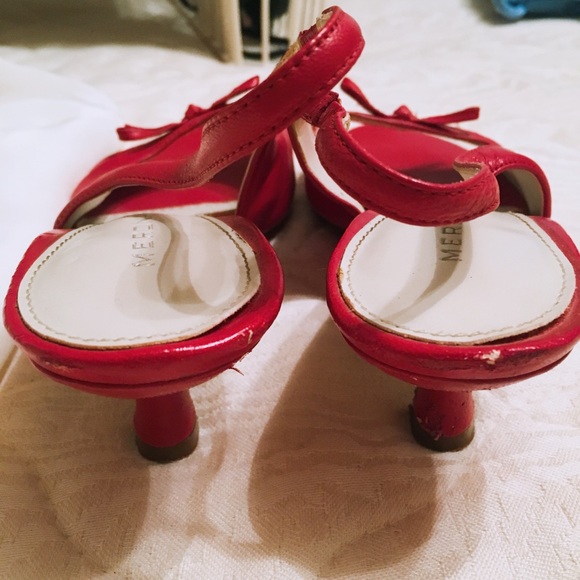 👠Merona® Red Peep Toe Slingback Mini Heel - Picture 5 of 8
