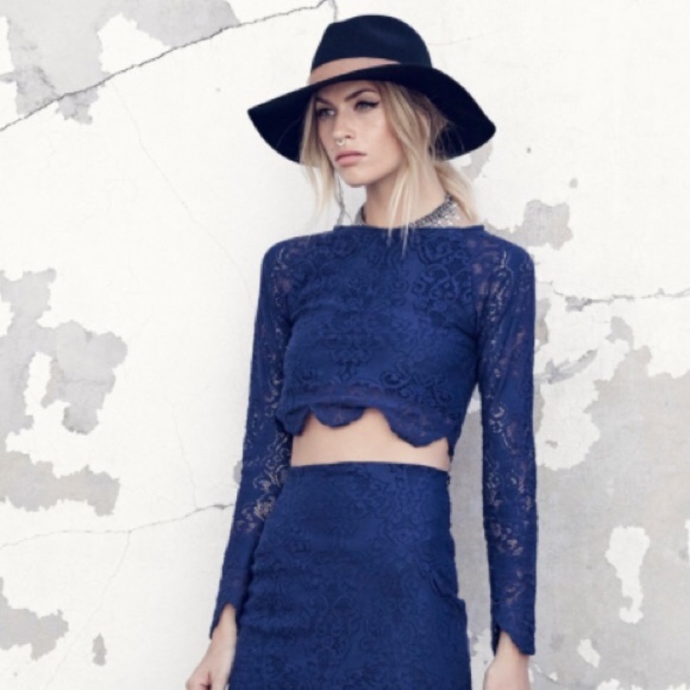 For Love & Lemons lace crop top