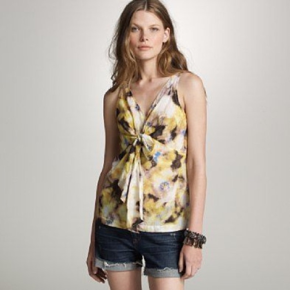 Like new J. Crew Fluerette Bow Cami size 4 silk