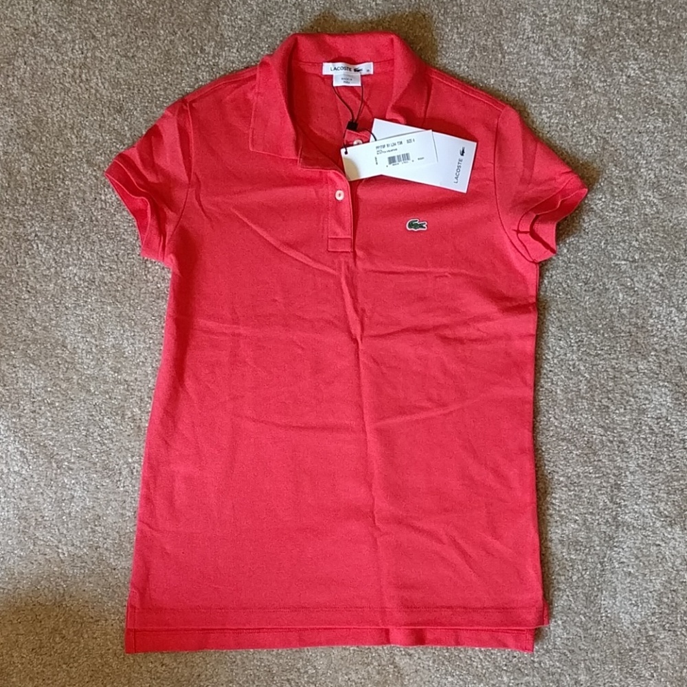 Lacoste short sleeve polo, new with tags, size 4