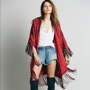 Free People embroidered kimono