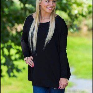 Black long sleeve Piko top