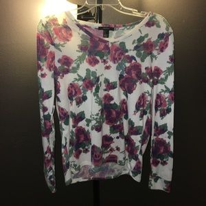 V neck floral shirt
