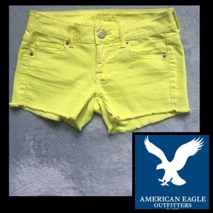 NWOT American Eagle Neon Cut Off Denim Shorts