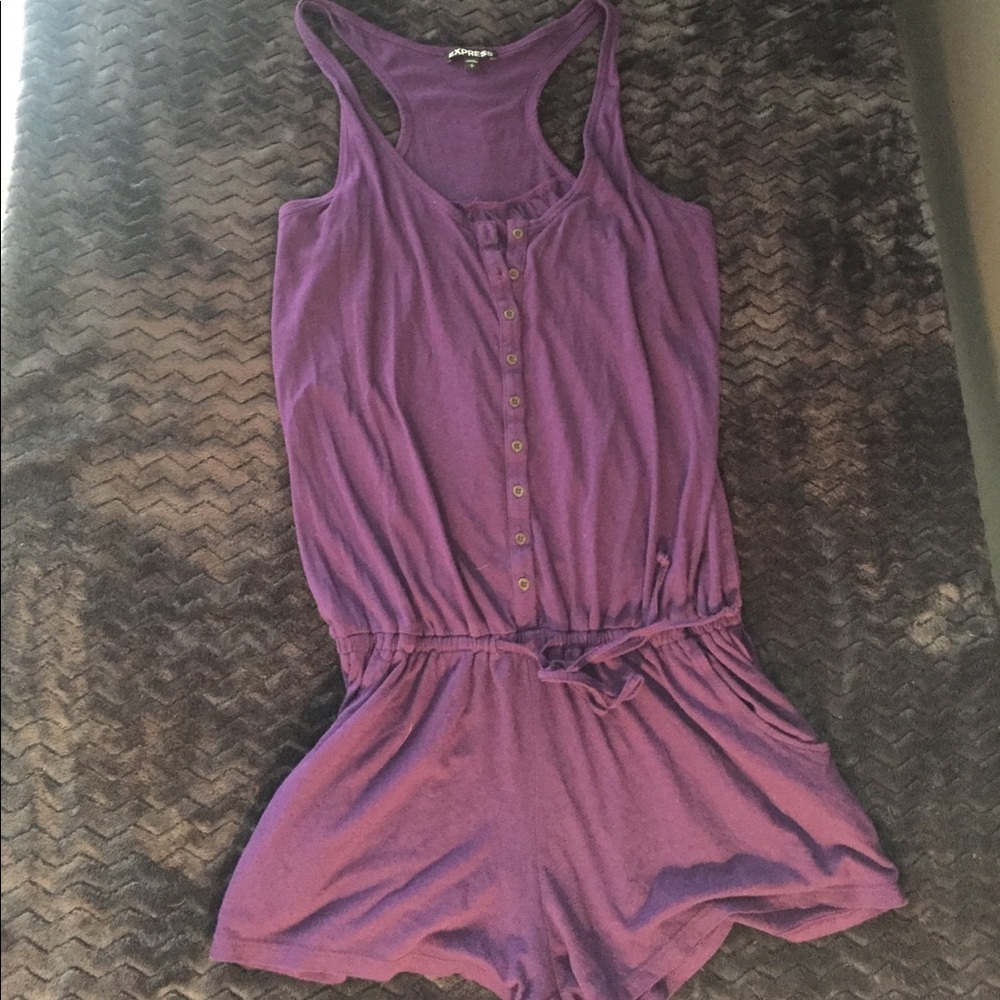 Express Purple Cotton Romper Size Small