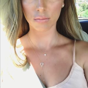 White Topaz Necklace with Pavé Diamonds