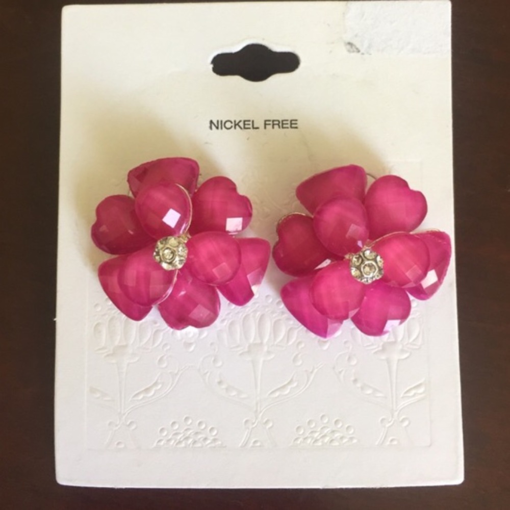 Brand new fuschia pink earrings!!