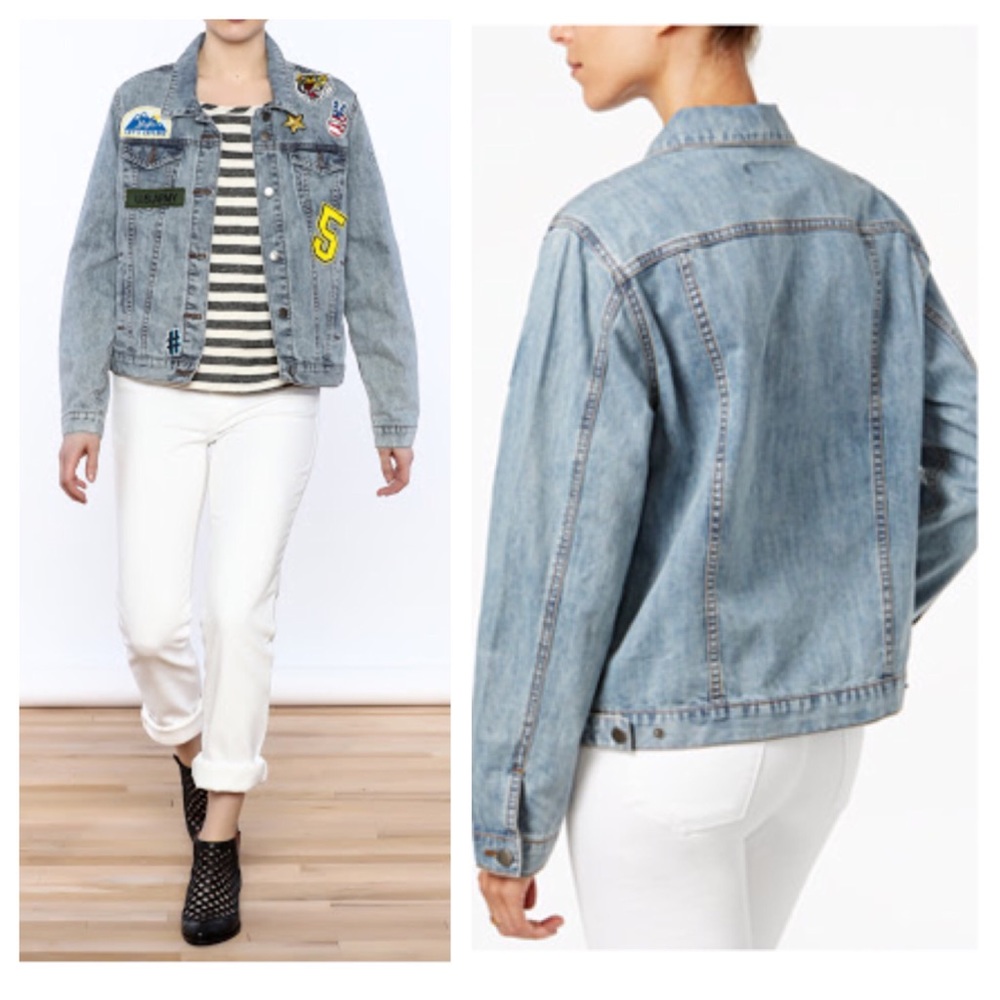 Velvet Heart Patched Denim Jacket🆕 - Picture 3 of 3