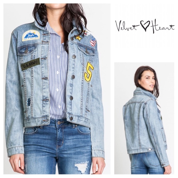 Velvet Heart Jackets & Blazers - Velvet Heart Patched Denim Jacket🆕