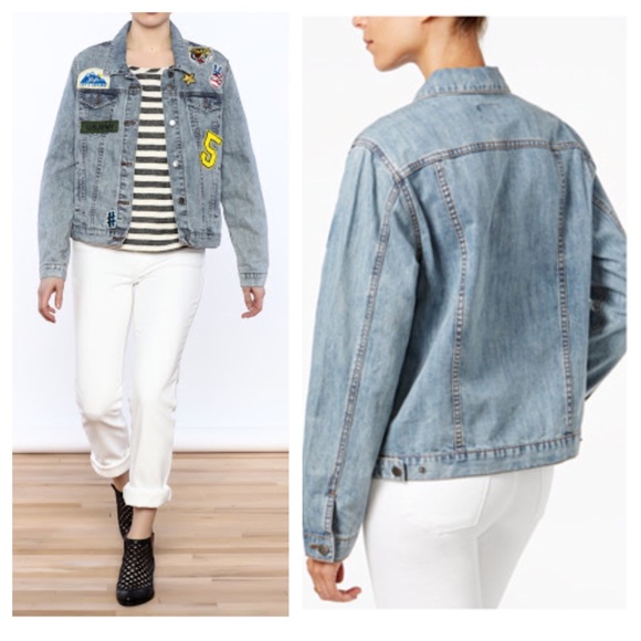 Velvet Heart Patched Denim Jacket🆕 - Picture 3 of 3