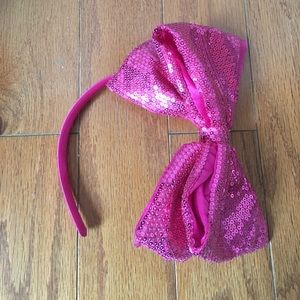 Pink Sequin Bow Headband