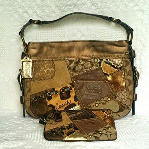 Coach patchwork shoulder bag with matching wallet