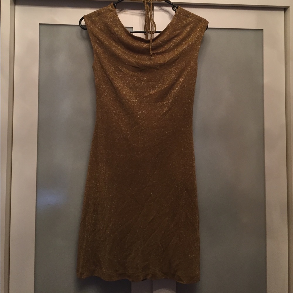 Gold sleeveless BCBG dress