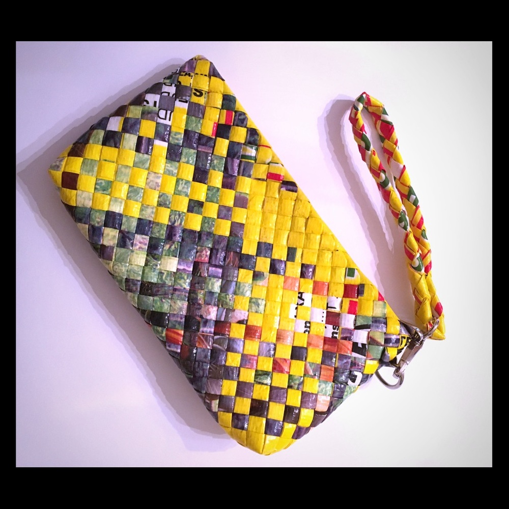 Upcycled Handwoven Clutch/Wristlet