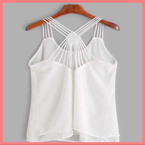 🆑Marina Del Rey Strappy Top-White $22 - Picture 2 of 3