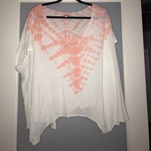 Free people short sleeve tie dye top
