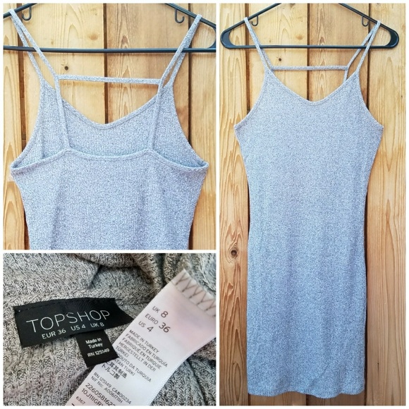 Topshop Dresses & Skirts - TOPSHOP Grey Ribbed Mini Dress