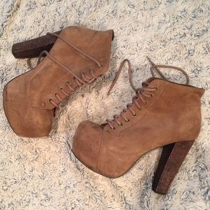 Jeffrey Campbell Taupe Lita Booties Size 6.5