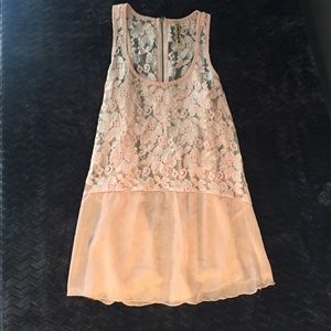 Light Pink Flowy Top Zipper Detail Size S