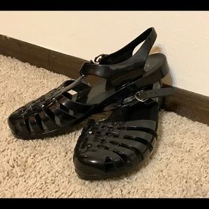 Black Jelly Sandals