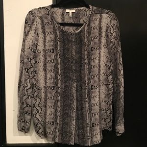 Joie snakeskin silk button down top