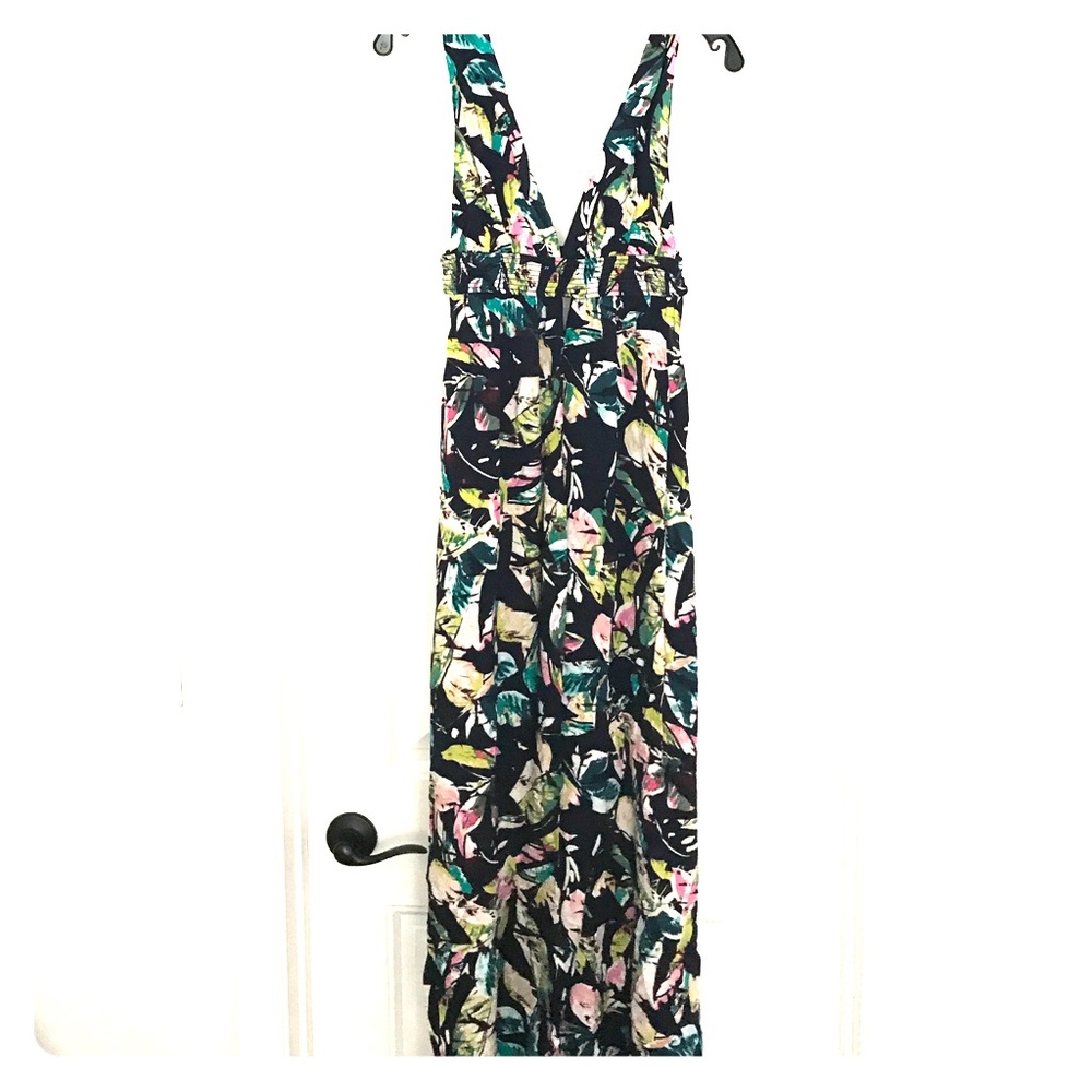 Tropical print maxi dress