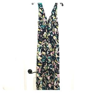 Tropical print maxi dress