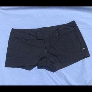 Navy blue Hurley shorts.
