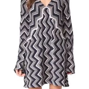 NEW Free People wool long sleeve zig zag dress