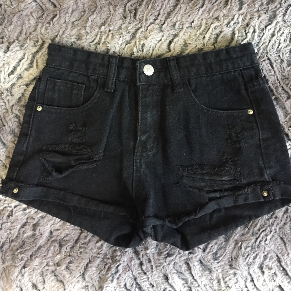 Distressed Denim Shorts