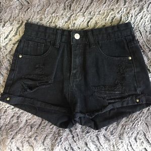 Distressed Denim Shorts