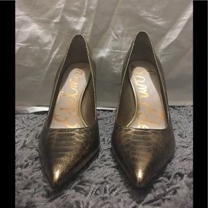 Gold Snake Skin Sam Edelman heels sz 8.5