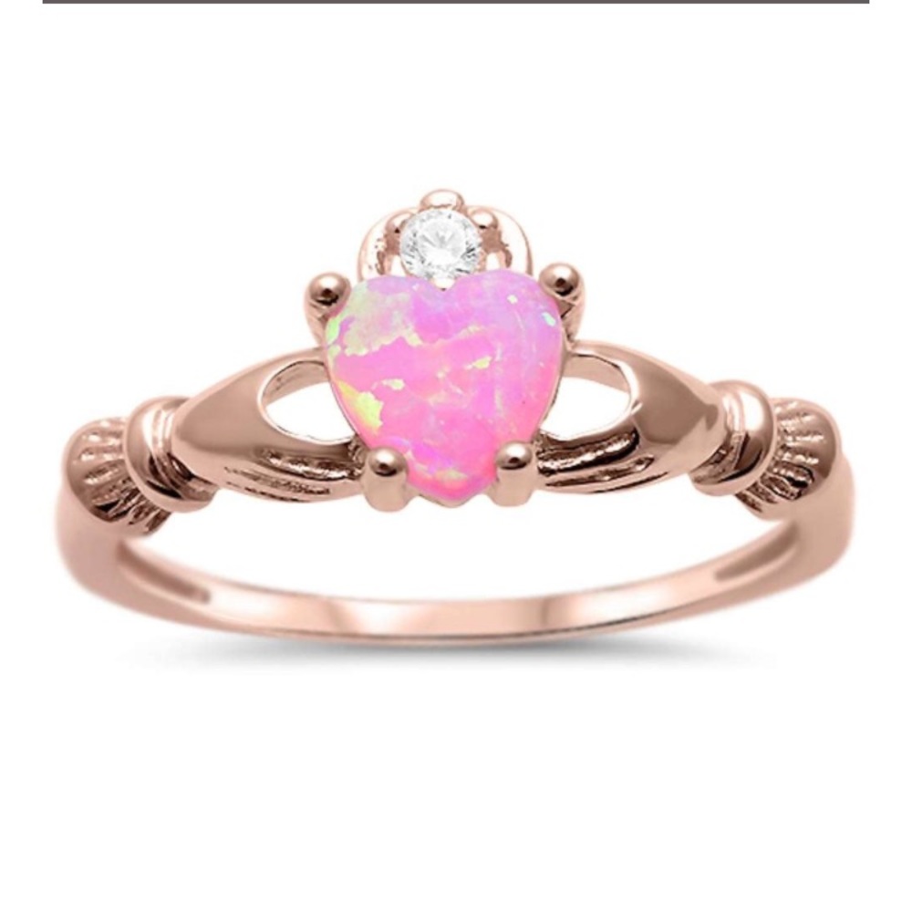 Sterling silver 925 pink opal rose gold