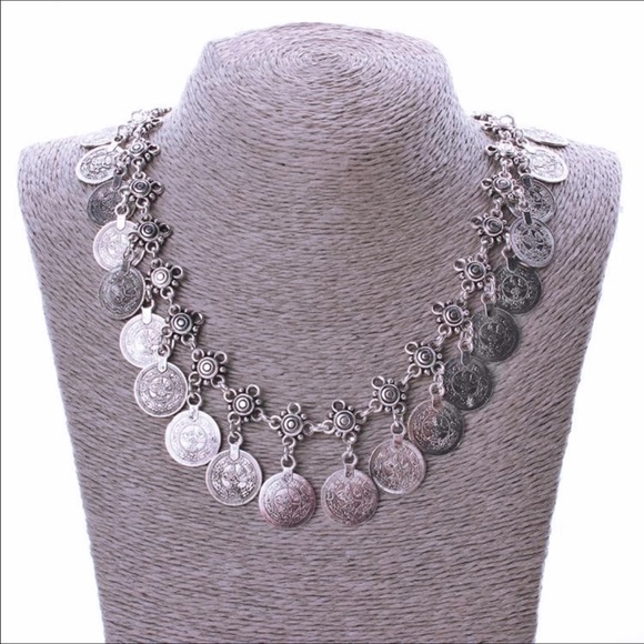 Boho Coin Necklace (nwot) - Picture 2 of 5